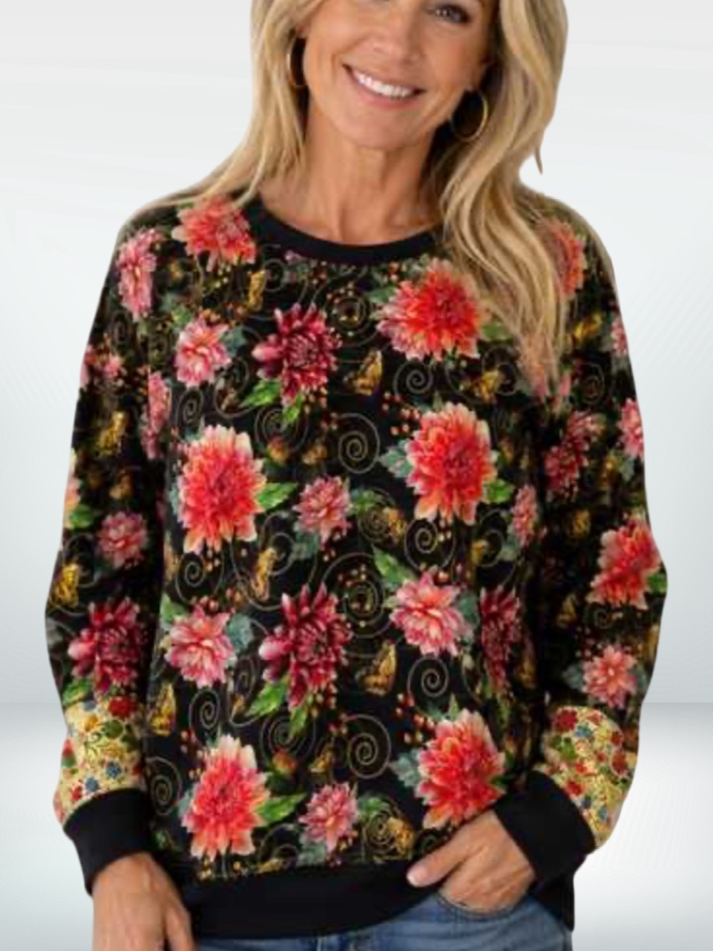 Johnny Was Uptown Raglan Sweatshirt and Legging Floral Print XL NWT